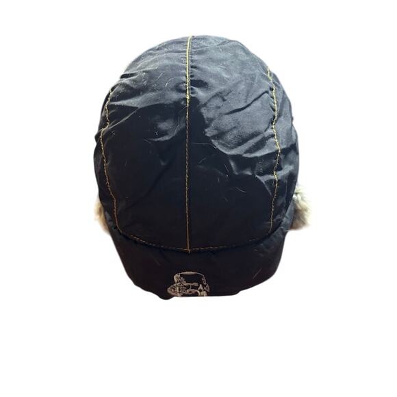 Mad Bomber trapper hat black rabbit fur bomber cap sz small ear flaps - Picture 4 of 6
